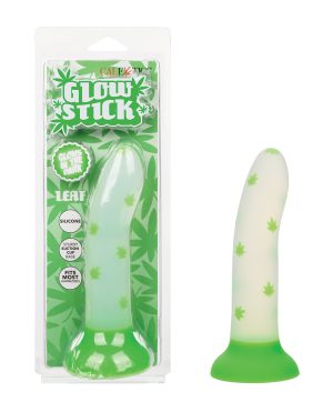 Glow Stick Leaf Suction Cup Glow-in-the-Dark Dildo – Green by Glow Stick product image