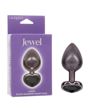 Jewel Black Diamond Heart Butt Plug – Large, Black by Jewel product image