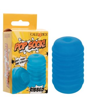 Pop Sock! Ribbed Masturbator – Blue by Pop Sock product image