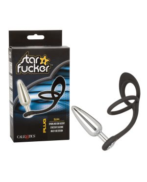 Star Fucker Slim Gem Plug w/Silicone Enhancer – Black by Star Fucker product image