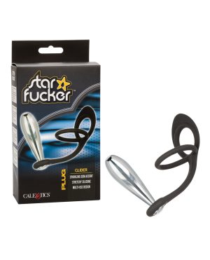 Star Fucker Glider Gem Plug w/Silicone Enhancer – Black by Star Fucker product image