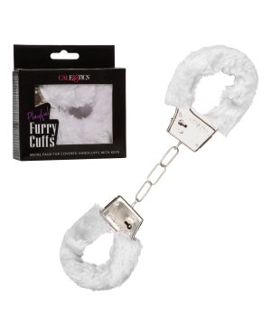 Playful Furry Cuffs – White by California Exotic Novelties product image
