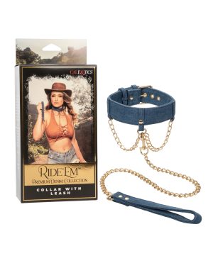 Ride ‘Em Premium Denim Collection Collar w/Leash by Ride 'Em product image