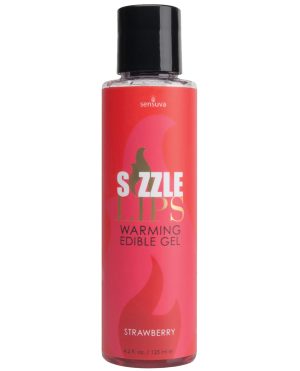 Sizzle Lips Warming Gel – 4.2 oz Bottle Strawberry by Sensuva product image
