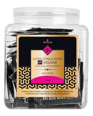 ON Insane Ultra Stimulating Personal Moisturizer Tub – Asst. Single Use Packet Tub of 100 by On product image