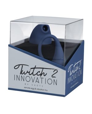 Shots Twitch 2 Vibrator w/Remote Control Vibrating Egg – Blue Grey by Twitch product image