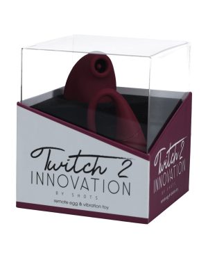 Shots Twitch 2 Vibrator w/Remote Control Vibrating Egg – Burgundy by Twitch product image