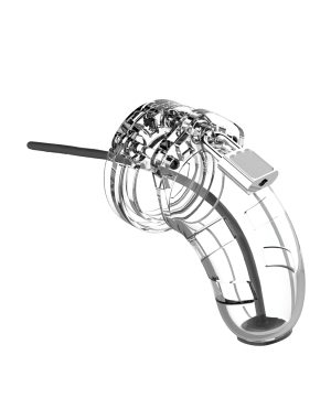 Shots Man Cage 3.5″ w/Silicone Urethral Sounding – Clear by Man Cage product image
