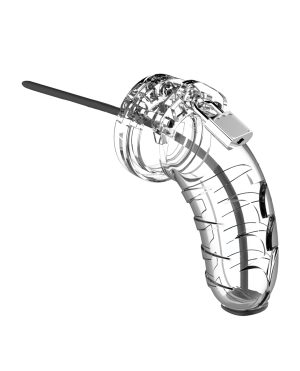 Shots Man Cage 4.5″ w/Silicone Urethral Sounding – Clear by Man Cage product image