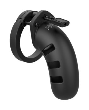 Shots Man Cage Chastity 4.5″ Cock Cage Model 21 – Black by Man Cage product image