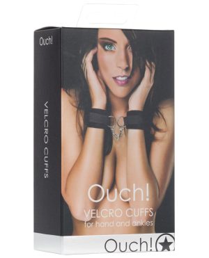 Shots Ouch Velcro Hand/Ankle Cuffs – Black by Ouch product image