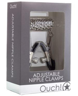Shots Ouch Adjustable Nipple Clamps w/Chain – Metal by Ouch product image