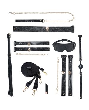 Shots Ouch! Rome Collection Bondage Kit w/Bag – Black by Ouch product image