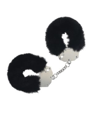 Shots Ouch! Heavy-duty Fluffy Handcuffs – Black by Ouch product image
