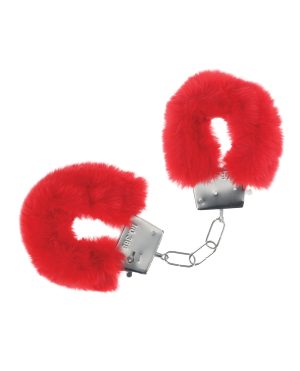 Shots Ouch! Classic Fluffy Handcuffs – Red by Ouch product image