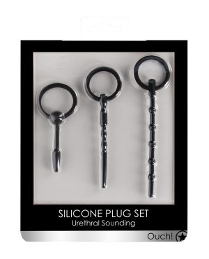 Shots Ouch Urethral Sounding Plug Set – Black by Ouch product image