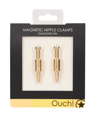 Shots Ouch Pin Magnetic Nipple Clamps – Gold by Ouch product image