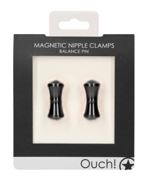 Shots Ouch Balance Pin Magnetic Nipple Clamps – Black by Ouch product image
