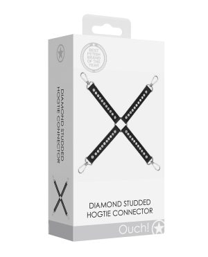 Shots Ouch Diamond Studded Hogtie – Black by Ouch product image
