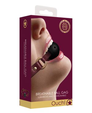 Shots Ouch Halo Breathable Ball Gag – Burgundy by Ouch product image