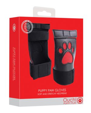Shots Ouch Puppy Play Paw Cut-Out Gloves – Red by Ouch product image