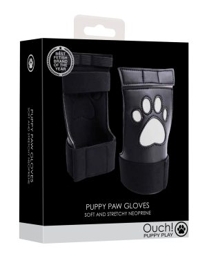 Shots Ouch Puppy Play Paw Cut-Out Gloves – White by Ouch product image