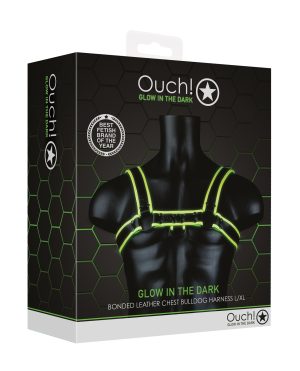 Shots Ouch Chest Bulldog Harness – Glow in the Dark L/XL by Ouch product image