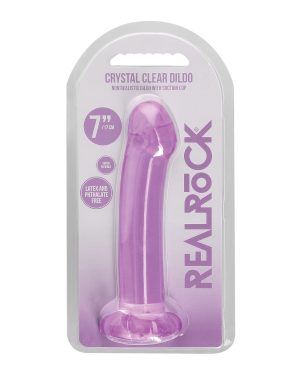 Shots RealRock Crystal Clear 7″ Dildo – Purple by RealRock product image