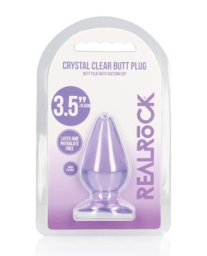 Shots RealRock Crystal Clear 3.5″ Anal Plug – Purple by RealRock product image