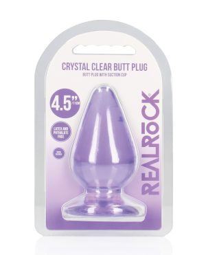 Shots RealRock Crystal Clear 4.5″ Anal Plug – Purple by RealRock product image