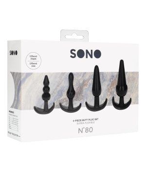 Shots Sono No. 8 Butt Plug – Black Set of 4 by Sono product image