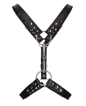 Shots Uomo Men’s Harness w/Metal Bit – Black by Ouch Uomo product image