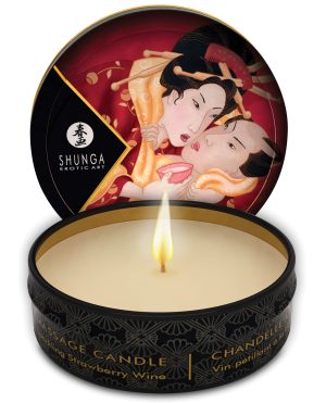 Shunga Romance Mini Candlelight Massage Candle – 1 oz Sparkling Strawberry Wine by Shunga product image