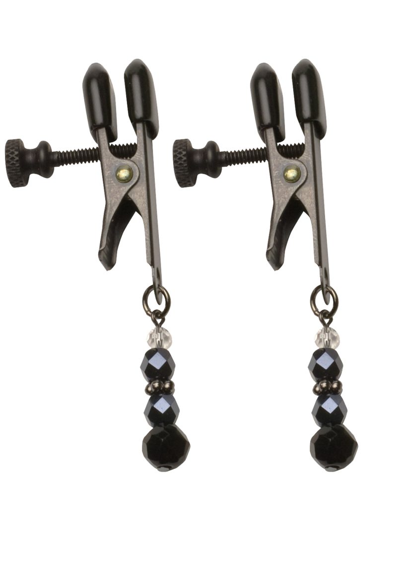 SPF-114a Spartacus Black Beaded Nipple Clamps