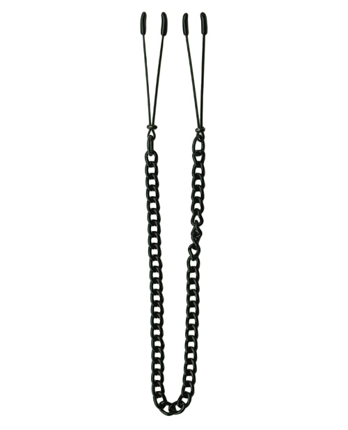 SPF-54a Spartacus Adjustable Black Tweezer Nipple Clamps w/Chain
