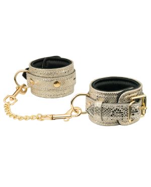 Spartacus Wrist Restraints w/Leather Lining – White Snakeskin Micro Fiber by Spartacus product image