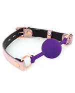 SPU-411PS Spartacus Silicone Gag w/Leather Lining – Pink Snakeskin Micro Fiber by Spartacus product image