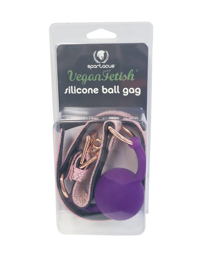 SPU-411PSa Spartacus Silicone Gag w/Leather Lining - Pink Snakeskin Micro Fiber