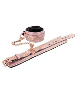 Spartacus Ankle Restraints w/Leather Lining – Pink Snakeskin Micro Fiber by Spartacus product image