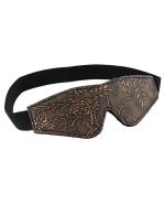 SPU-420BR Spartacus Faux Fur Lining Blindfold – Brown Floral Print by Spartacus product image