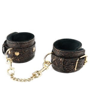 Spartacus Faux Fur Lining Ankle Restraints – Brown Floral Print by Spartacus product image