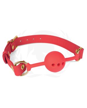 Spartacus Silicone Ball Gag w/Red PU Straps – 46 mm by Spartacus product image