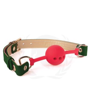 Spartacus Silicone Ball Gag w/Green Gold PU Straps – 46 mm by Spartacus product image