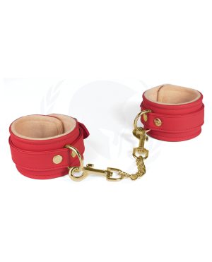 Spartacus PU Ankle Cuffs w/Plush Lining – Red by Spartacus product image