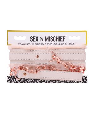Sex & Mischief Peaches ‘n CreaMe Fur Collar & Leash by Sex & Mischief product image