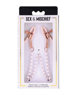 Sex & Mischief Peaches ‘n CreaMe Pearl Nipple Clamps by Sex & Mischief product image