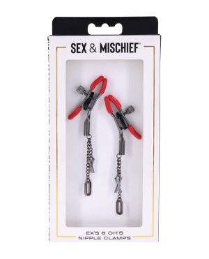 Sex & Mischief Ex’s & Oh’s Nipple Clamps – Red/Black by Sex & Mischief product image