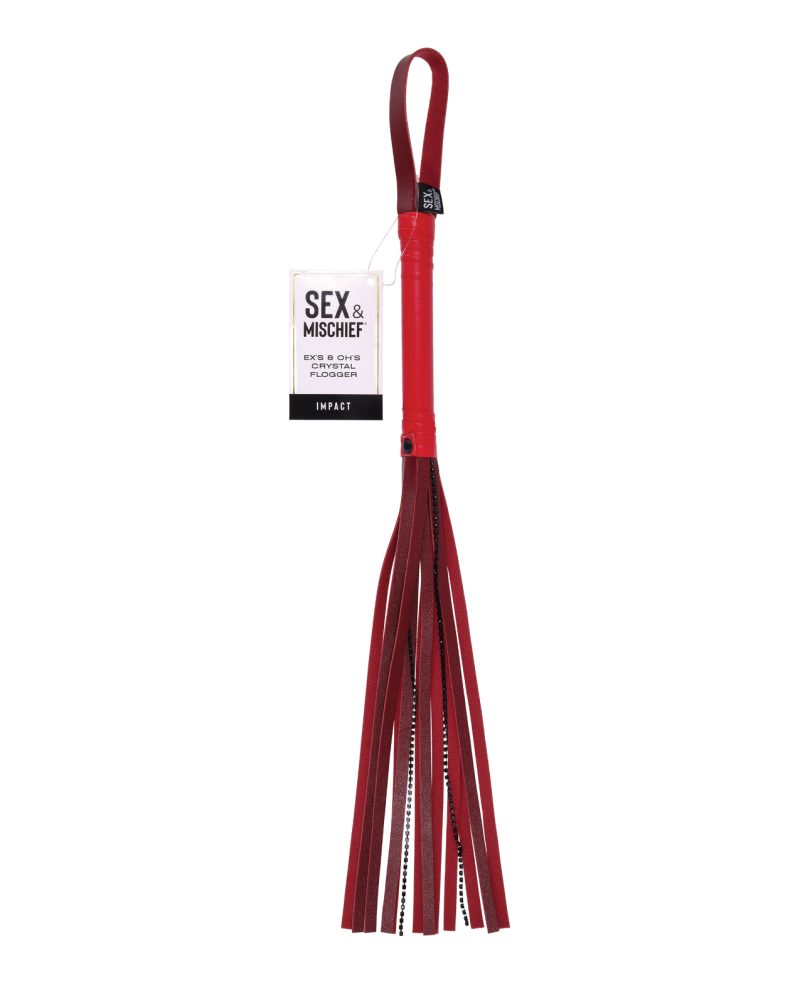 SS099-88 Sex & Mischief Ex’s & Oh’s Crystal Flogger – Red by Sex & Mischief product image