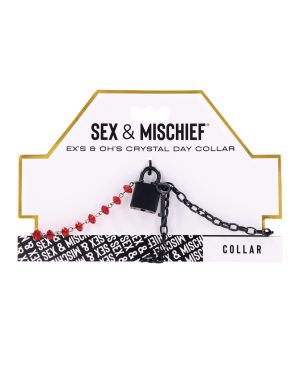 Sex & Mischief Ex’s & Oh’s Crystal Day Collar – Red/Black by Sex & Mischief product image