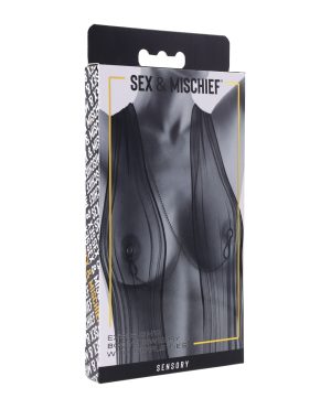 Sex & Mischief Ex’s & Oh’s Body Jewelry w/Nipple Ties – Black by Sex & Mischief product image